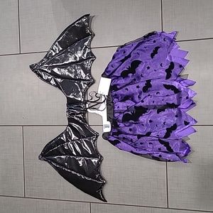 Claire's Bat Skirt & Wings NWT